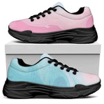 Teal Pink Liquid Marble Print Black Chunky Shoes
