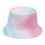 Teal Pink Liquid Marble Print Bucket Hat