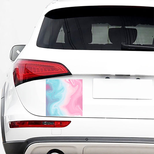 Teal Pink Liquid Marble Print Car Sticker