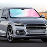 Teal Pink Liquid Marble Print Car Windshield Sun Shade