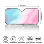 Teal Pink Liquid Marble Print Car Windshield Sun Shade