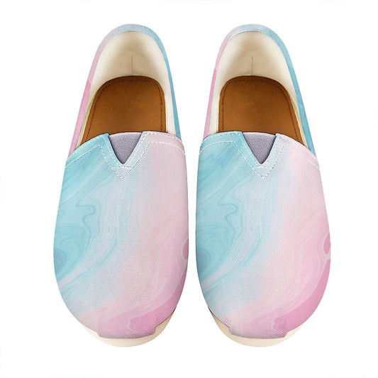Teal Pink Liquid Marble Print Casual Shoes