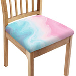 Teal Pink Liquid Marble Print Chair Cushion Cover