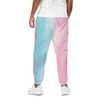 Teal Pink Liquid Marble Print Cotton Pants