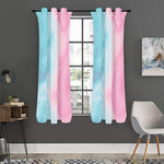 Teal Pink Liquid Marble Print Curtain