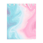 Teal Pink Liquid Marble Print Curtain