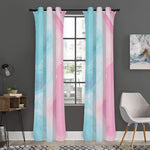 Teal Pink Liquid Marble Print Curtain