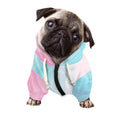Teal Pink Liquid Marble Print Dog Zip Up Hoodie