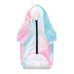 Teal Pink Liquid Marble Print Dog Zip Up Hoodie