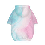 Teal Pink Liquid Marble Print Dog Zip Up Hoodie