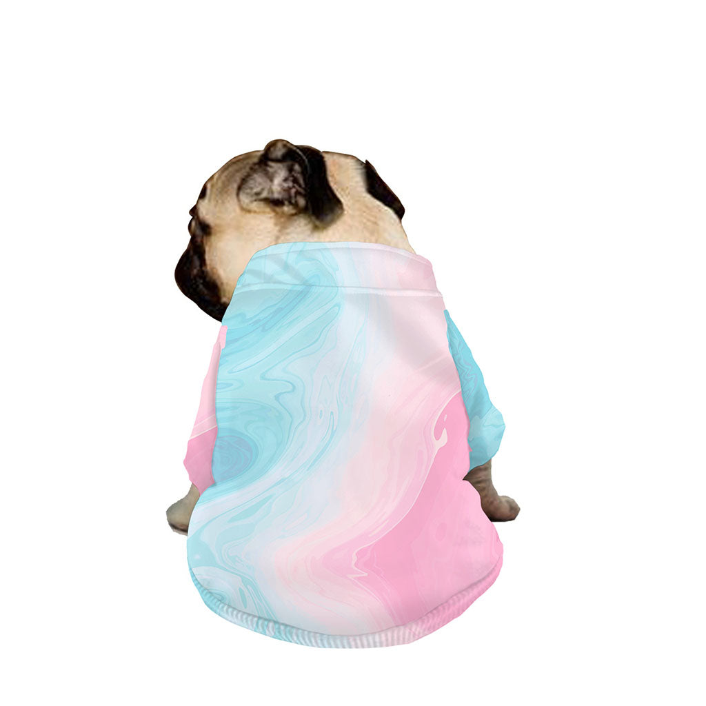 Teal Pink Liquid Marble Print Dog Zip Up Jacket