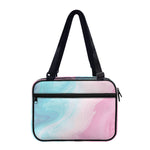 Teal Pink Liquid Marble Print Double Strap Bible Bag