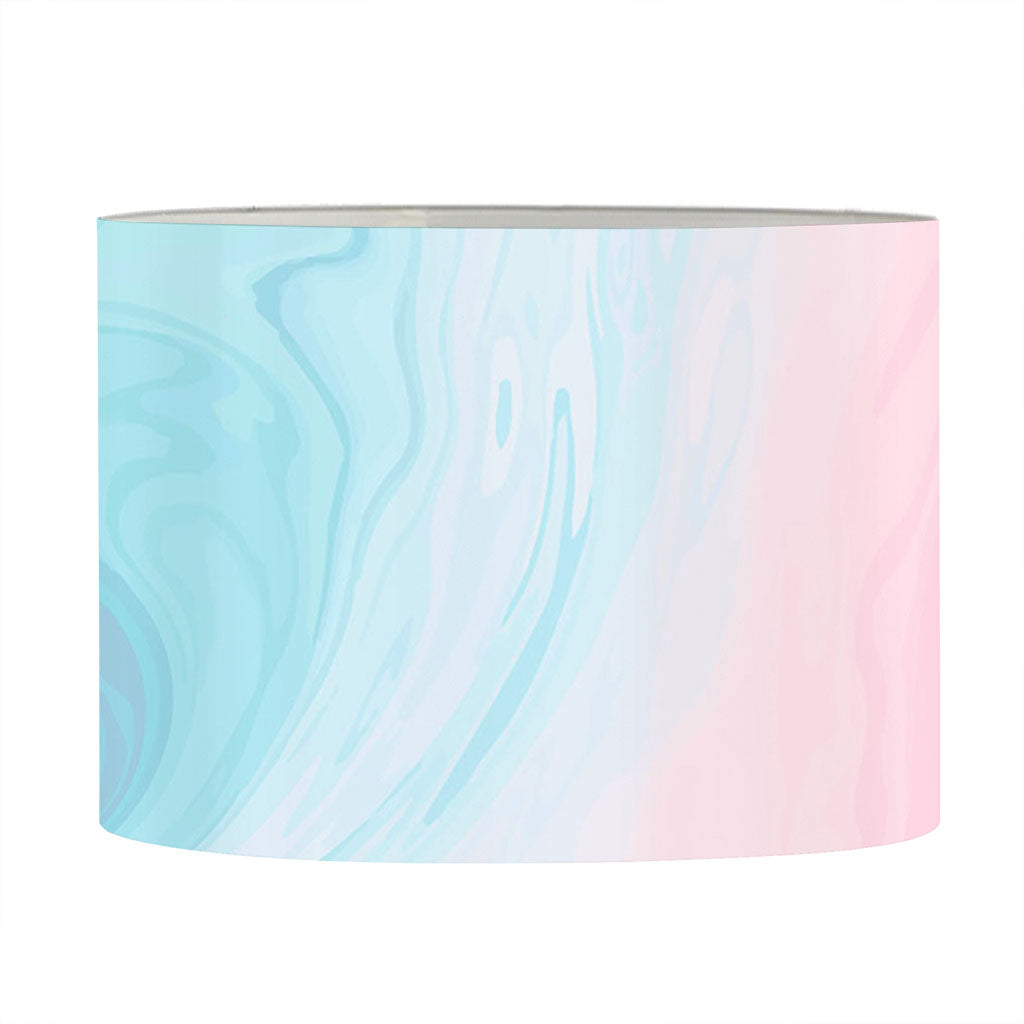 Teal Pink Liquid Marble Print Drum Lamp Shade