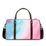 Teal Pink Liquid Marble Print Duffle Bag