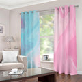 Teal Pink Liquid Marble Print Extra Wide Grommet Curtains