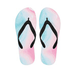 Teal Pink Liquid Marble Print Flip Flops