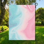 Teal Pink Liquid Marble Print Garden Flag