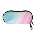 Teal Pink Liquid Marble Print Glasses Case