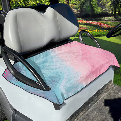 Teal Pink Liquid Marble Print Golf Cart Seat Cover