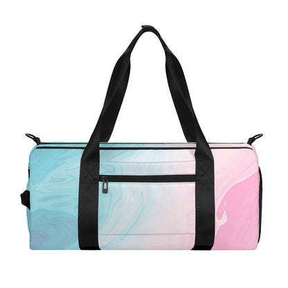 Teal Pink Liquid Marble Print Gym Bag