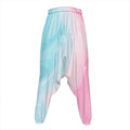 Teal Pink Liquid Marble Print Hammer Pants