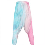 Teal Pink Liquid Marble Print Hammer Pants