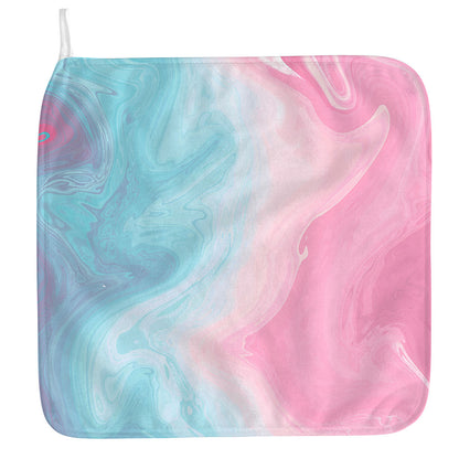 Teal Pink Liquid Marble Print Hand Towel