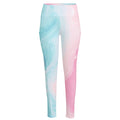 Teal Pink Liquid Marble Print High-Waisted Pocket Leggings
