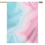 Teal Pink Liquid Marble Print House Flag