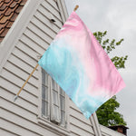 Teal Pink Liquid Marble Print House Flag