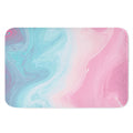 Teal Pink Liquid Marble Print Indoor Door Mat