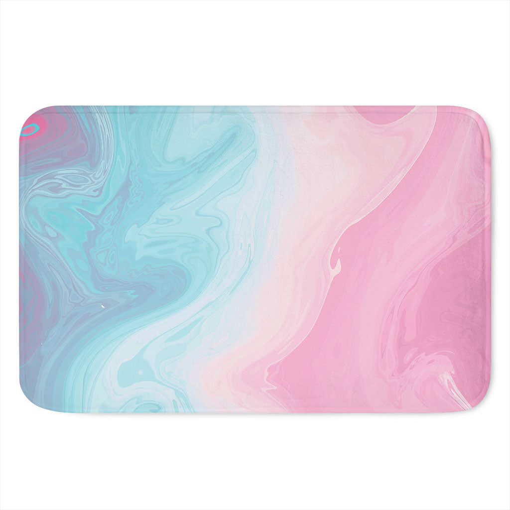 Teal Pink Liquid Marble Print Indoor Door Mat