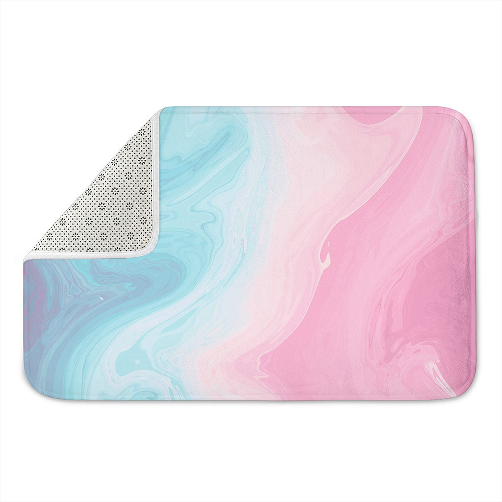 Teal Pink Liquid Marble Print Indoor Door Mat