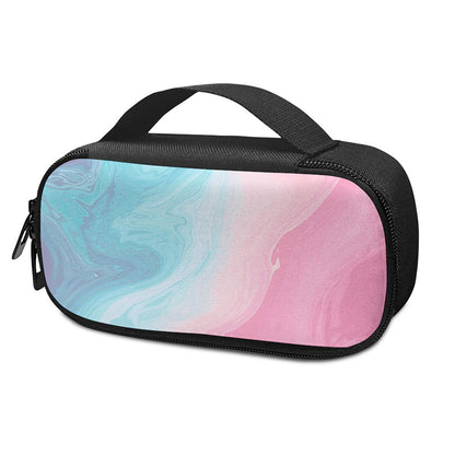 Teal Pink Liquid Marble Print Insulin Cooler Travel Case