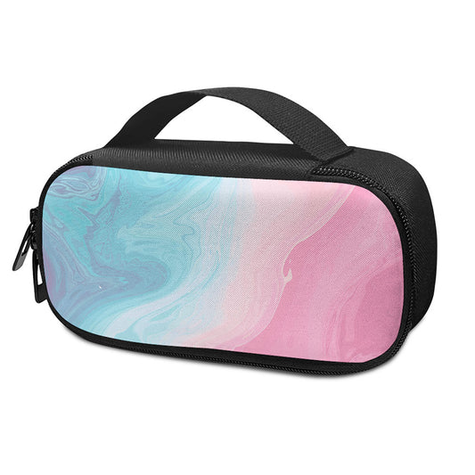 Teal Pink Liquid Marble Print Insulin Cooler Travel Case