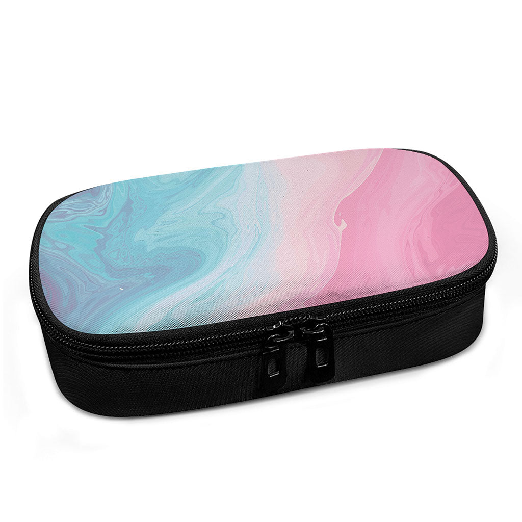 Teal Pink Liquid Marble Print Insulin Cooler Travel Case