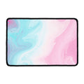Teal Pink Liquid Marble Print Kitchen Mat