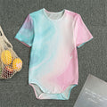 Teal Pink Liquid Marble Print Men's Bodysuit