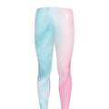 Teal Pink Liquid Marble Print Men's Leggings