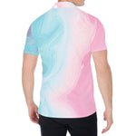 Teal Pink Liquid Marble Print Men's Shirt