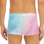 Teal Pink Liquid Marble Print Men's Short Boxer Briefs
