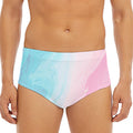 Teal Pink Liquid Marble Print Men's Triangle Swim Briefs