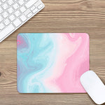 Teal Pink Liquid Marble Print Mouse Pad