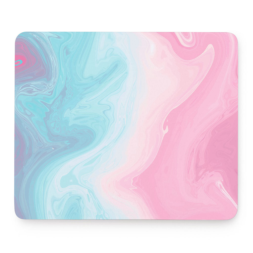 Teal Pink Liquid Marble Print Mouse Pad