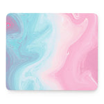 Teal Pink Liquid Marble Print Mouse Pad