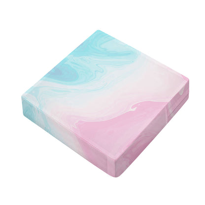 Teal Pink Liquid Marble Print Outdoor Seat Cushion Cover
