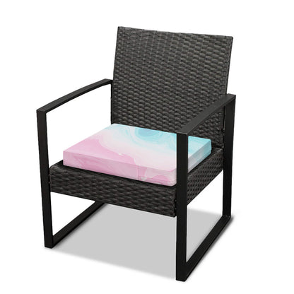 Teal Pink Liquid Marble Print Outdoor Seat Cushion Cover