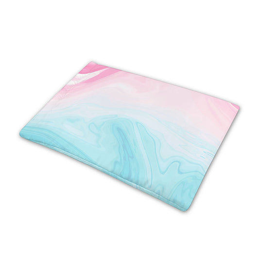 Teal Pink Liquid Marble Print Pet Cooling Mat Cover