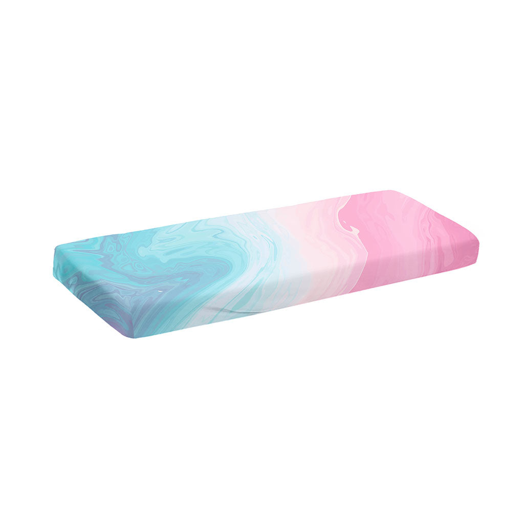 Teal Pink Liquid Marble Print Piano Keyboard Cover