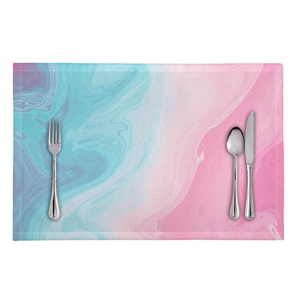 Teal Pink Liquid Marble Print Placemat